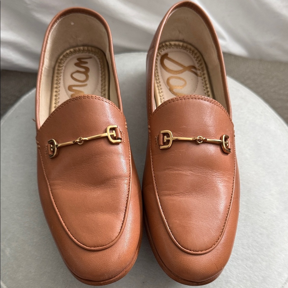 Sam Edelman women’s Cognac Leather Horsebit Loafers